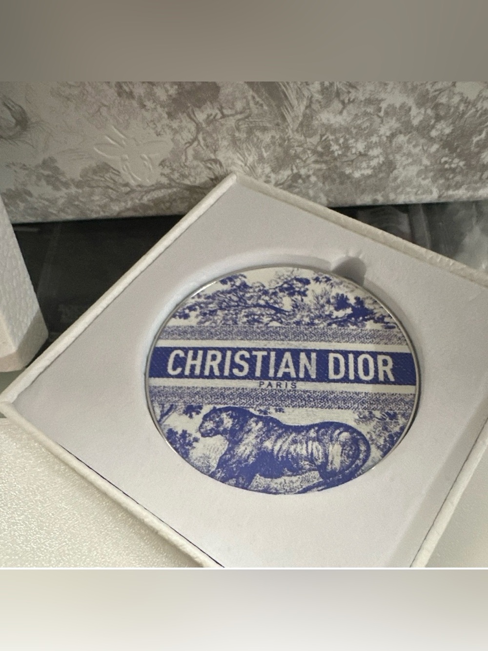 Dior Blue and White Toile Compact Mirror - Picture 5 of 5